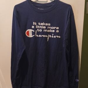 Champion Dark Blue Graphic Long Sleeve Tee